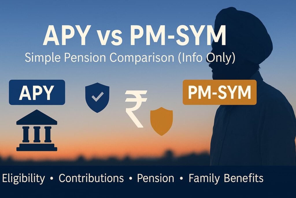 Atal Pension Yojana vs PM-SYM side-by-side