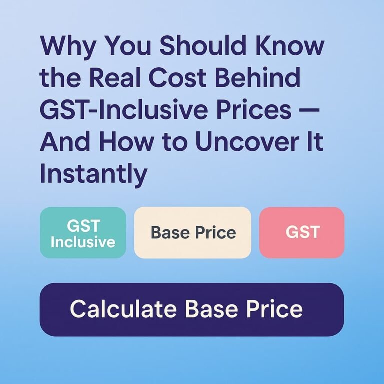 GST Inclusive Price Breakdown: How to Find Base Cost