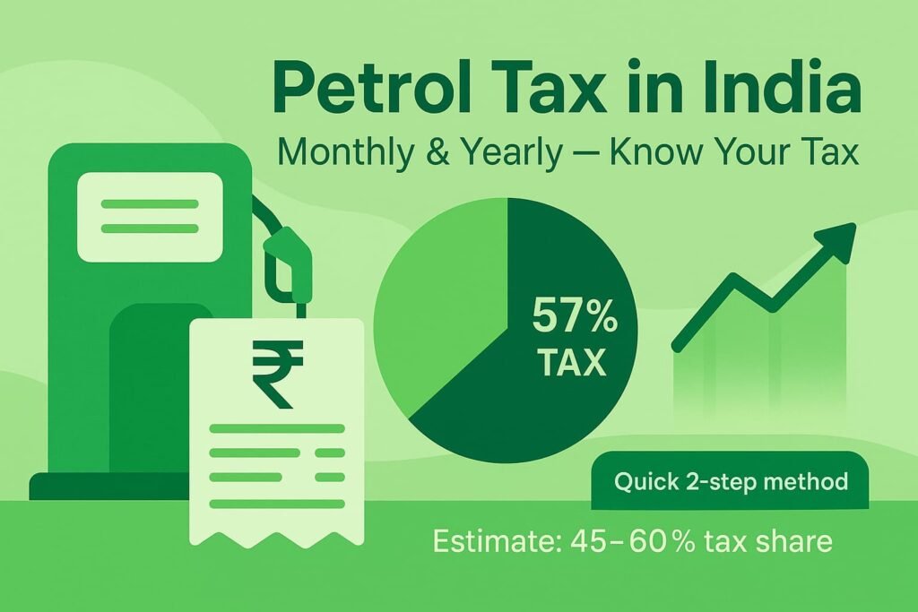 Monthly and yearly petrol tax cost in India